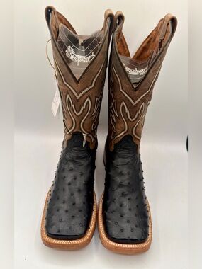 NWT Mens authentic ostrich boots made by ranchers in el paso tx SIZE 9.5D